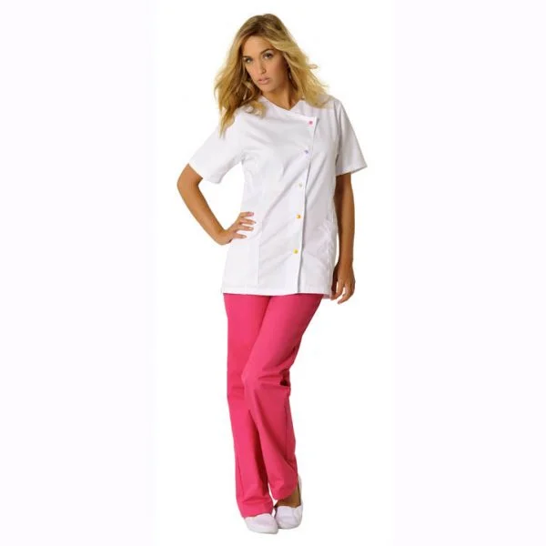 Hasson-chasuble-justine-blanc2 Tunique Femme Hasson Justine à manches courtes