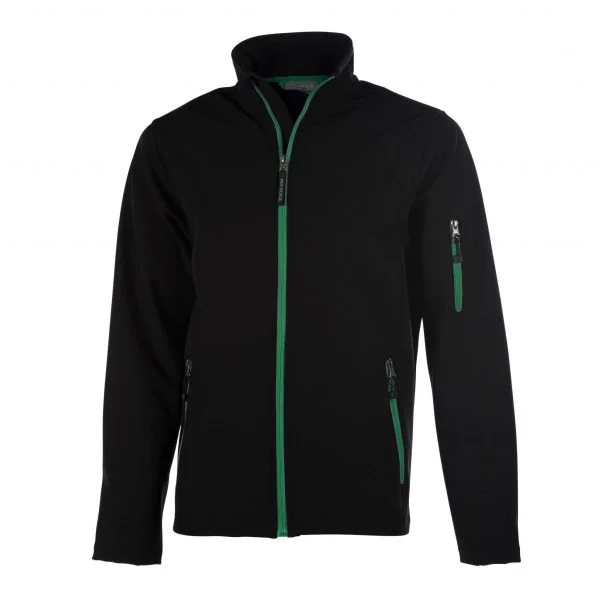 Penduick-softshell-noir-vertkelly Softshell homme Pen Duick Atlantic