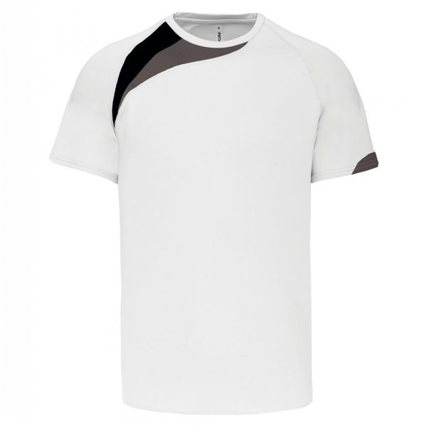 Proact-tshirt-polyester-blanc-noir-gris
