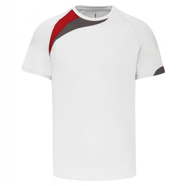 Proact-tshirt-polyester-blanc-rouge-gris