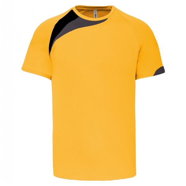 Proact-tshirt-polyester-jaune-noir-gris