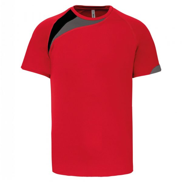 Proact-tshirt-polyester-rouge-noir-gris