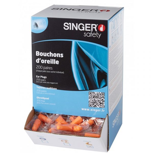 Bouchons d'oreilles (boite de 200 paires) Singer