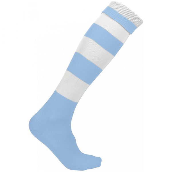 Chaussettes de sport cerclées Proact bleu-ciel-blanc