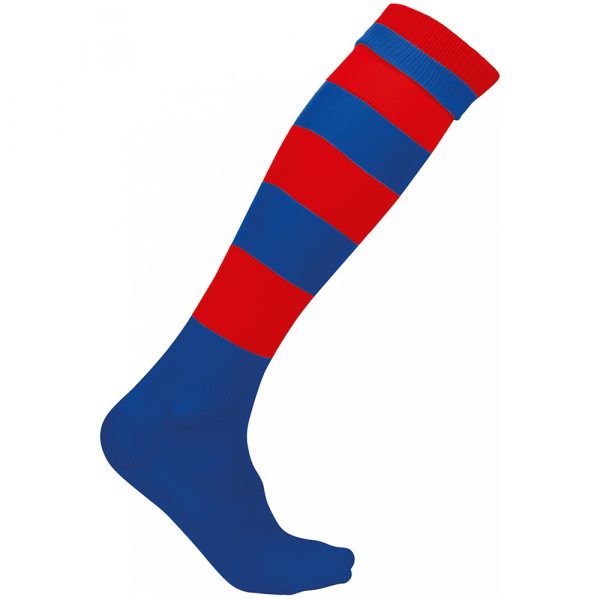 Chaussettes de sport cerclées Proact bleu-roi-fonce-rouge