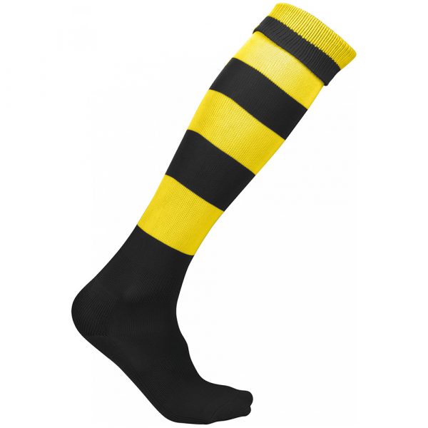 Chaussettes de sport cerclées Proact noir-jaune