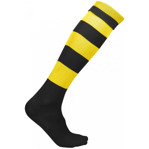 chaussettes-de-sport-cerclees-proact-noir-jaune Chaussettes de sport cerclées Proact noir-jaune