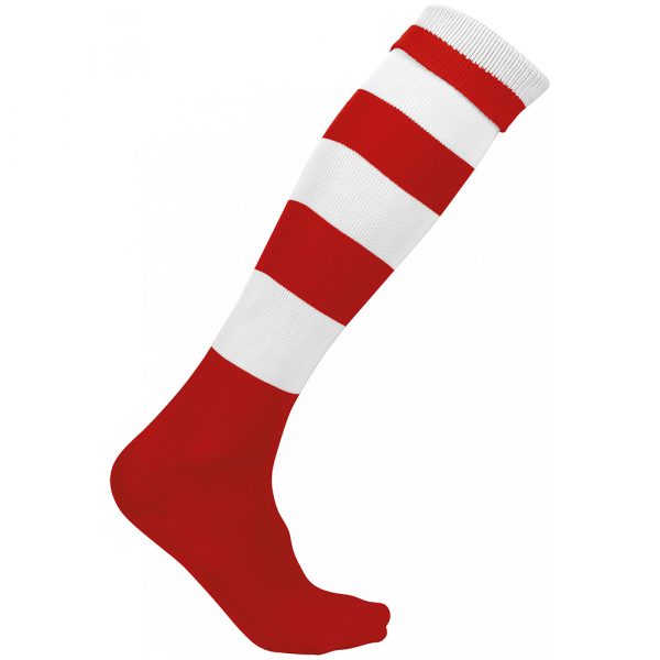 Chaussettes de sport cerclées Proact rouge-blanc