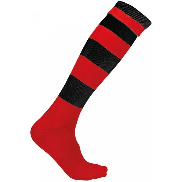 chaussettes-de-sport-cerclees-proact-rouge-noir Chaussettes de sport cerclées Proact rouge-noir