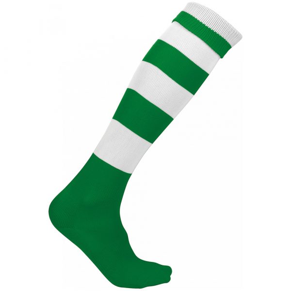 Chaussettes de sport cerclées Proact vert-blanc
