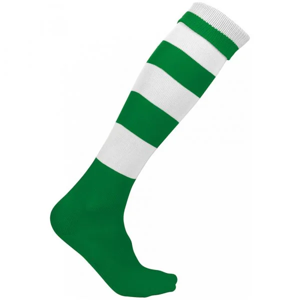 chaussettes-de-sport-cerclees-proact-vert-blanc Chaussettes de sport cerclées Proact vert-blanc