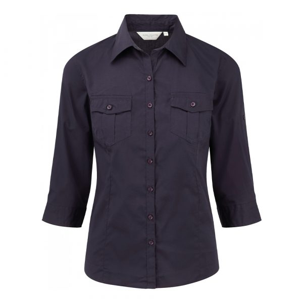 Chemise femme Russell à manches 3/4 marine