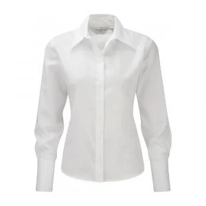 Chemise femme Russell sans repassage à manches longues blanc