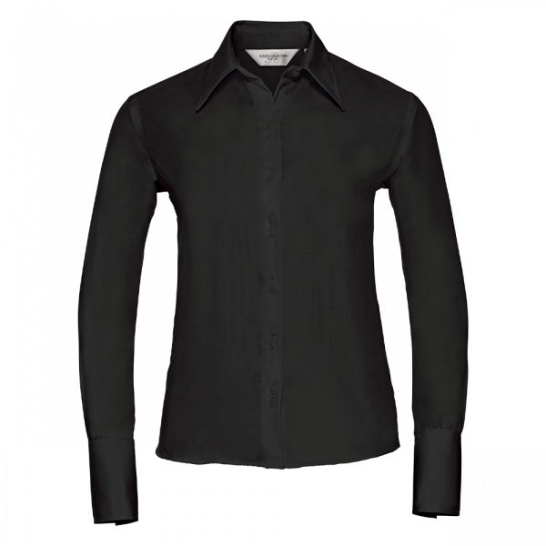 Chemise femme Russell sans repassage à manches longues noir