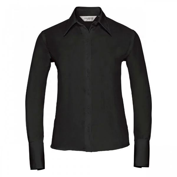 Chemise femme Russell sans repassage à manches longues noir