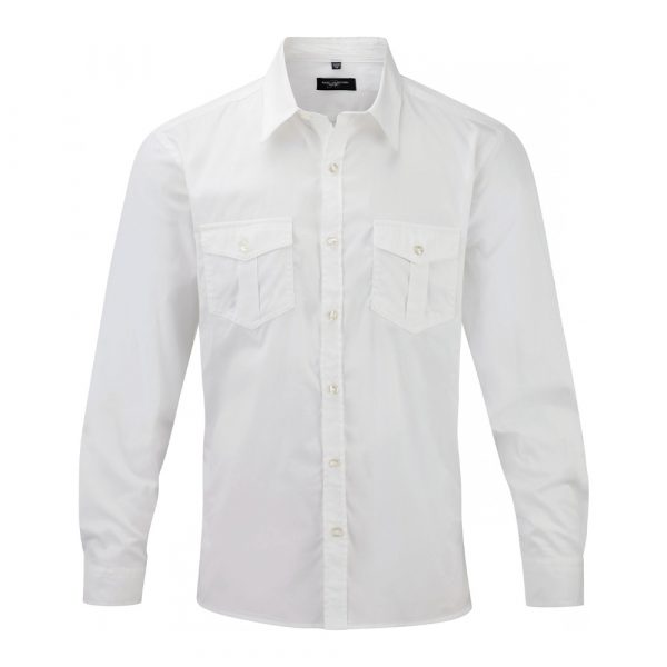 Chemise homme Russell à manches longues blanc