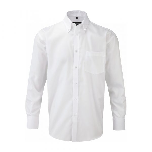 Chemise homme Russell sans repassage à manches longues blanc