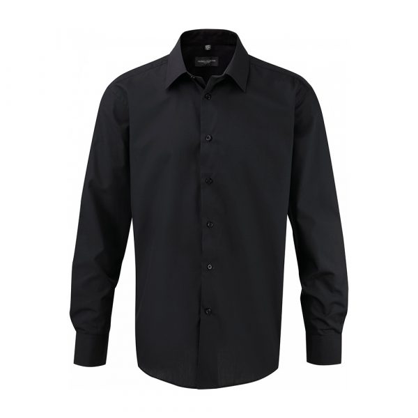 Chemise homme Russell sans repassage à manches longues noir