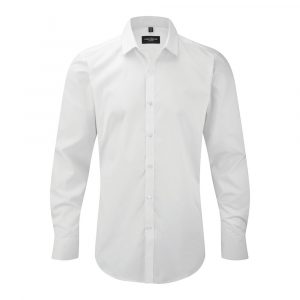 Chemise homme Russell stretch à manches longues blanc