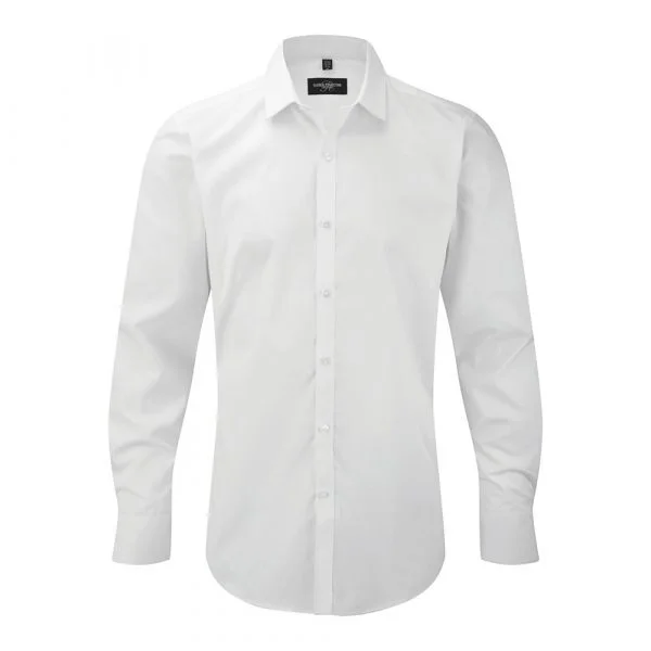 Chemise homme Russell stretch à manches longues blanc