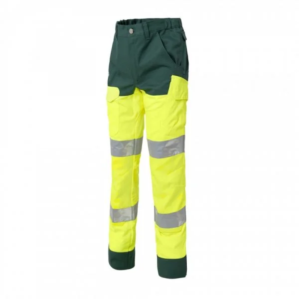 pantalon-genouilleres-luklight-jaune-vert Pantalon genouillères haute visibilité Molinel Luklight