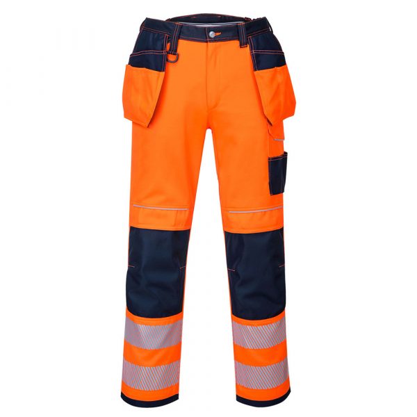 Pantalon poches flottantes Portwest PW3 HV marine-orange