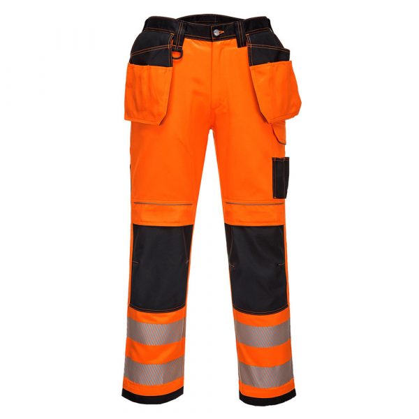 Pantalon poches flottantes Portwest PW3 HV nior-orange