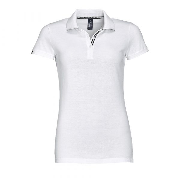 Polo femme Sol's Patriot blanc-noir