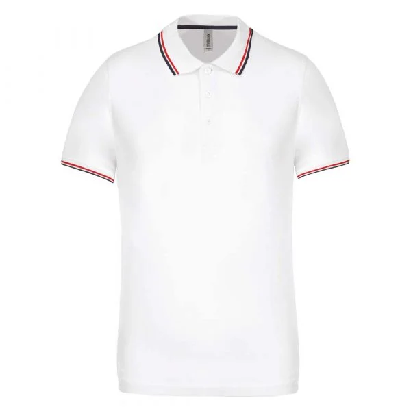 Polo Kariban avec liserés contrastés blanc