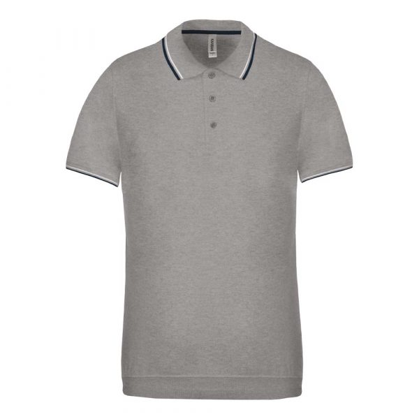 Polo Kariban avec liserés contrastés gris oxford