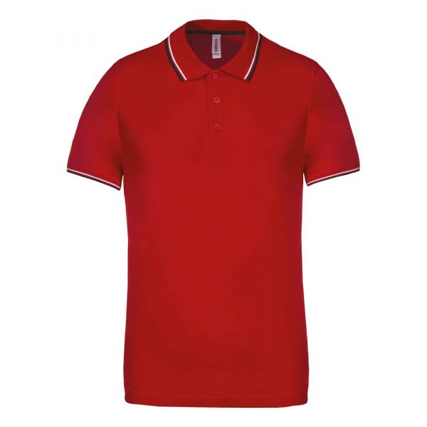 Polo Kariban avec liserés contrastés rouge