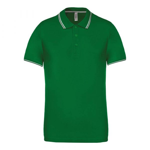 Polo Kariban avec liserés contrastés vert