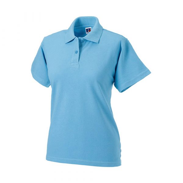 Polo piqué femme Russell bleu-ciel