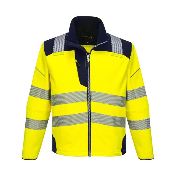 softshell-portwest-haute-visibilite-pw3-jaune-bleu-marine Softshell Portwest haute visibilité PW3 jaune bleu marine