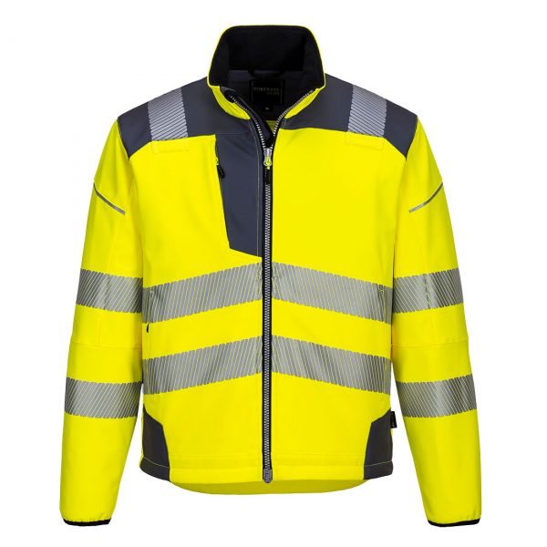 Softshell Portwest haute visibilité PW3 jaune gris