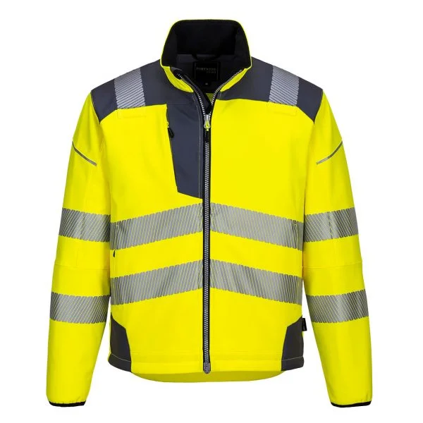 softshell-portwest-haute-visibilite-pw3-jaune-gris Softshell Portwest haute visibilité PW3 jaune gris