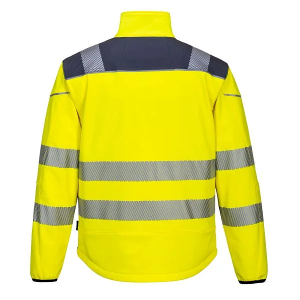 softshell-portwest-haute-visibilite-pw3-jaune-gris-dos Softshell Portwest haute visibilité PW3 jaune gris