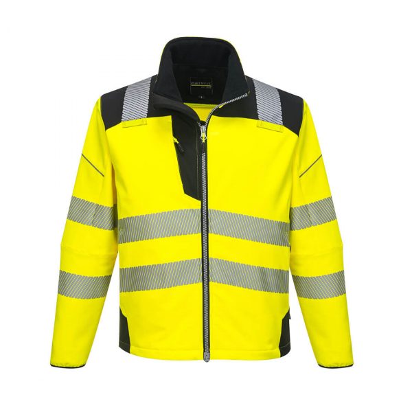 Softshell Portwest haute visibilité PW3 jaune noir