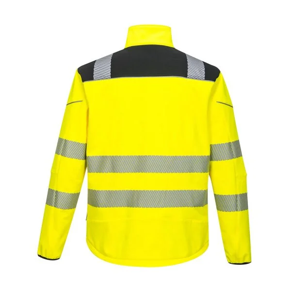 softshell-portwest-haute-visibilite-pw3-jaune-noir-dos Softshell Portwest haute visibilité PW3 jaune noir