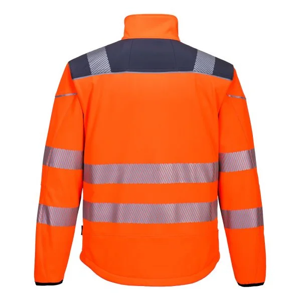 softshell-portwest-haute-visibilite-pw3-orange-gris-dos Softshell Portwest haute visibilité PW3 orange gris