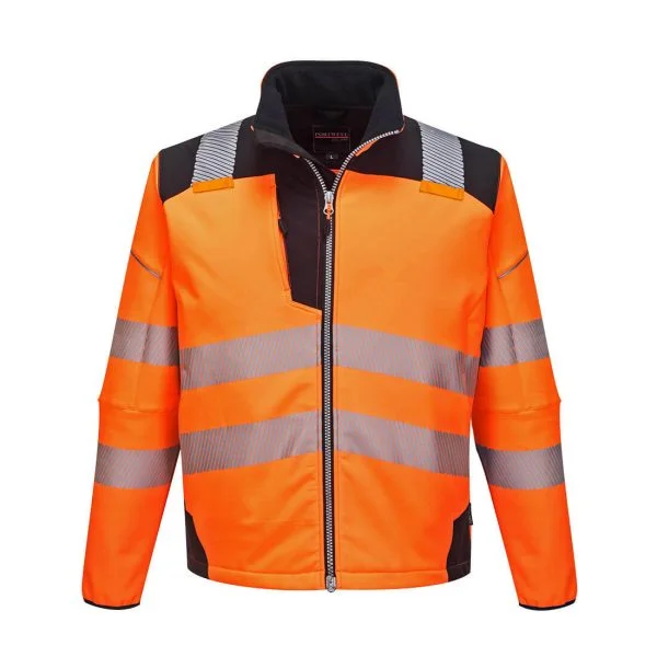 softshell-portwest-haute-visibilite-pw3-orange-noir Softshell Portwest haute visibilité PW3 orange noir