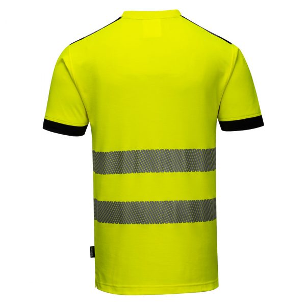 T-shirt manches courtes haute visibilité Portwest jaune noir