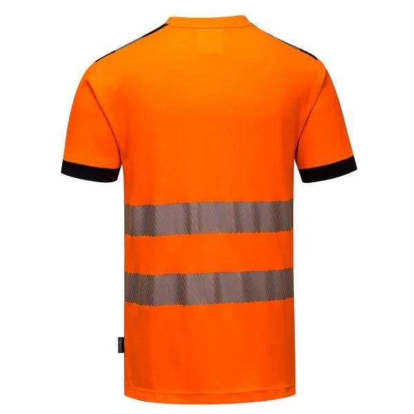T-shirt manches courtes haute visibilité Portwest orange noir