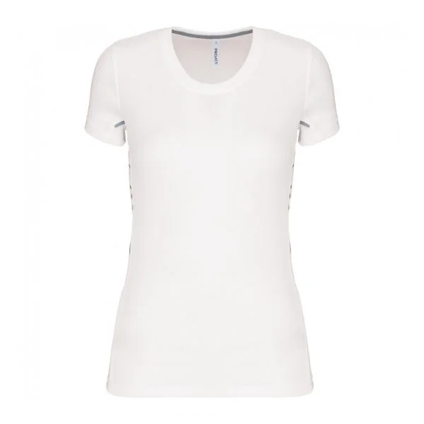 T-shirt Sport Femme Proact bi-matière blanc 1