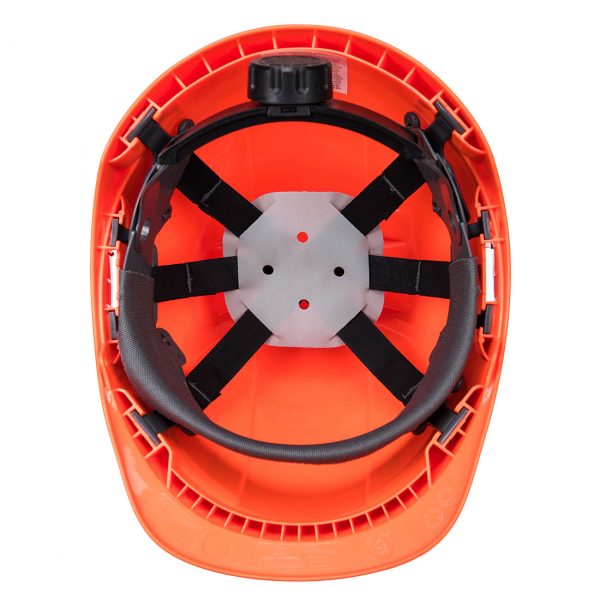 Casque Portwest Endurance avec porte-badge orange vue intérieure