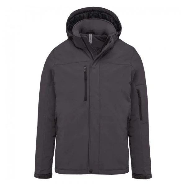 parka-softshell-kariban-doublee-capuche-homme-gris Parka softshell KARIBAN doublée capuche homme gris
