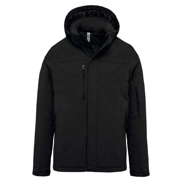 parka-softshell-kariban-doublee-capuche-homme-noir Parka softshell KARIBAN doublée capuche homme noir