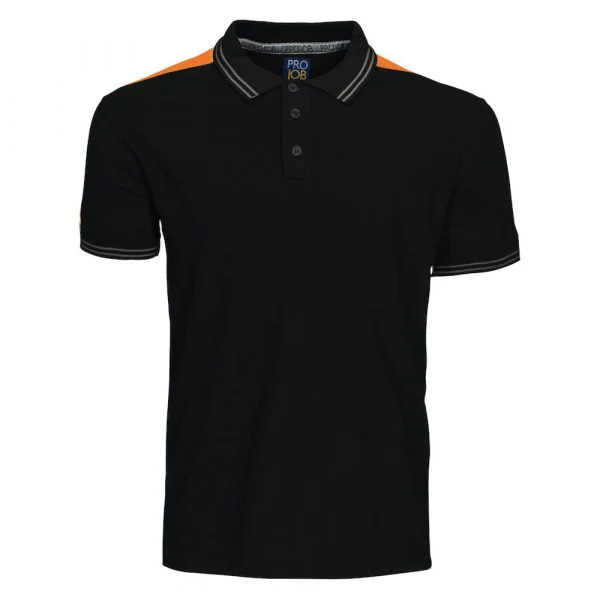 polo-bandes-fluo-projob-noir-orange Polo à bandes fluo Projob noir-orange