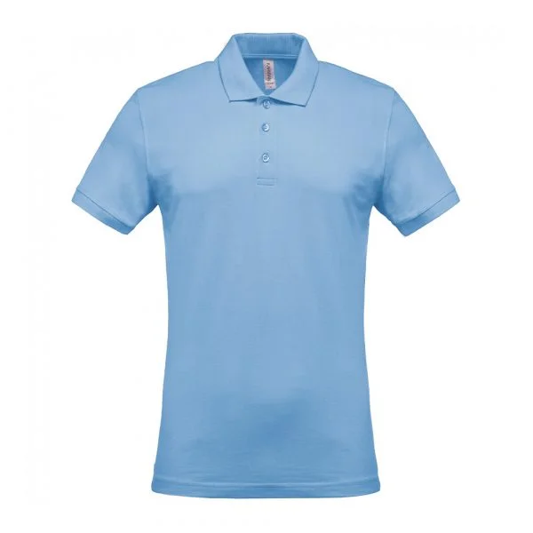 Polo piqué manches courtes homme Kariban bleu ciel