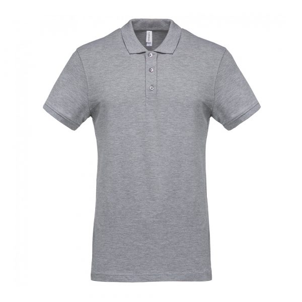 Polo piqué manches courtes homme Kariban gris oxford